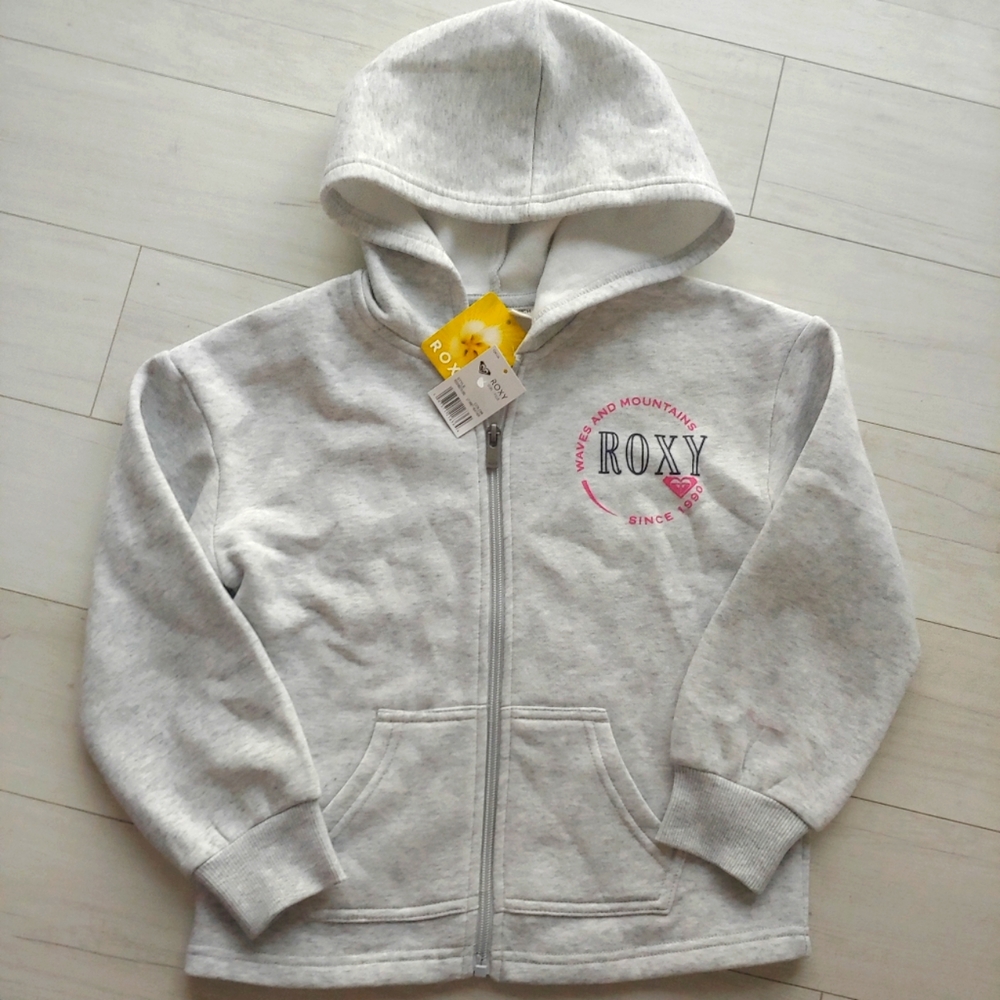 ROXY NEW girls Twin Palms Zip Hoodie Jacket - Picture 2 of 8